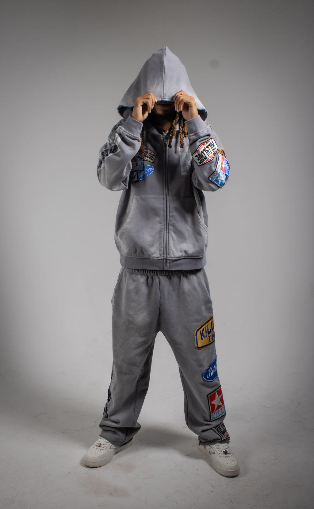 Cool grey Patchwork Jacket