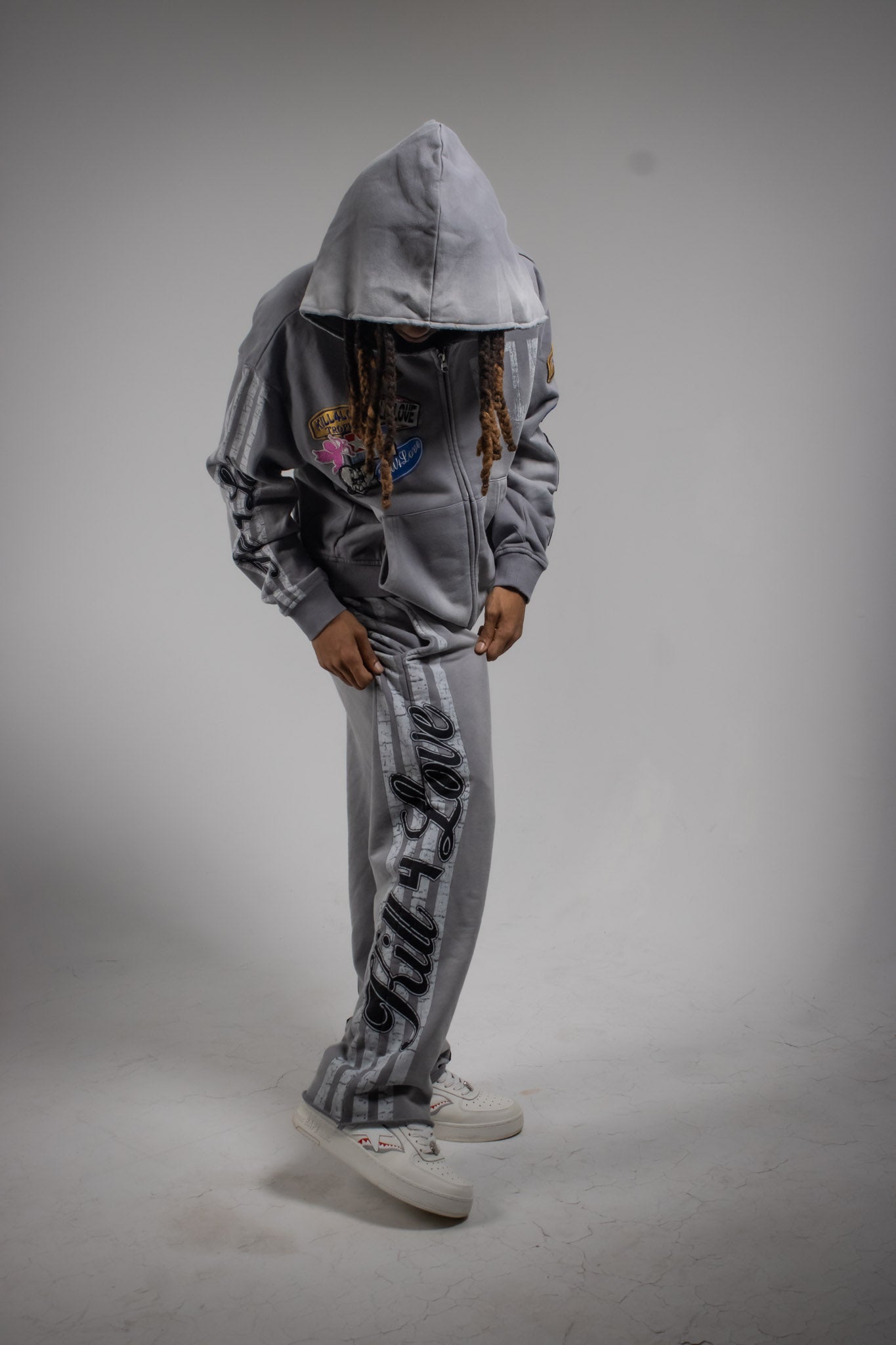 Cool Grey Patchwork Pants